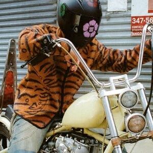 Sundae School Tiger Print Reversible Fleece Jacket • Sz L • RARE